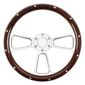 Bqsw-02 Qymopay Universal Racing Steering Wheel 14 Inch 6 Bolt Silver Aluminum 3 Spoke Muscle
