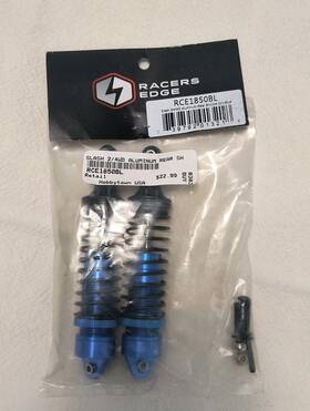 Racers Edge Rce1850bl Slash 2/4wd Aluminum Rear Shocks Blue 1 Pair #rce1850bl Nip