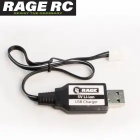 Rgrb1123 Rage Rc Usb Li-ion Battery Charger Black Marlin Supercat Mx Boat Part