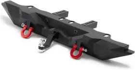 59868 Rclions Aluminum Rear Bumper With Trailer Hitch 2pcs Red Shackles For Black