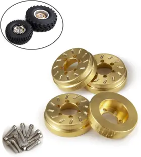 Rclions 744110452815 4pcs Brass Rc Wheel Weight Block Counterweight Upgrade Parts For 1.9inch