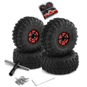 1.0bailuchi Redspider 4pcs 1.0 Beadlock Wheels And Tires Se 1.0bailuchi Redspider 4pcs 1.0 Beadlock Wheels And Tires Se