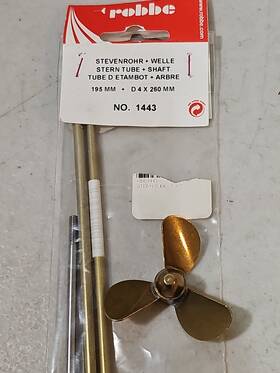 Robbe 1443 Stern Tube And Shaft #1443 2 Inch Brass Propeller New Old Stock