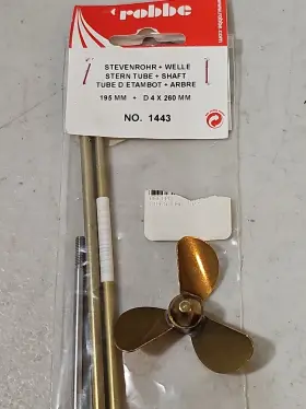 1443 Robbe Stern Tube And Shaft #1443 2 Inch Brass Propeller New Old Stock