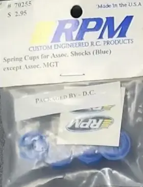 70255 Rpm Spring Cups For Assoc. Shocks Blue Not Use On Mgt