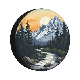 Ruaysni Y-593972397 Spare Tire Cover Mountains Nature Sunset Scenery Wheel Covers Weatherproof Un