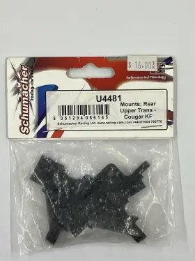 U4481 Schumacher Racing Products Ltd #u4481 Mounts Rear Upper Trans - Cougar Kf