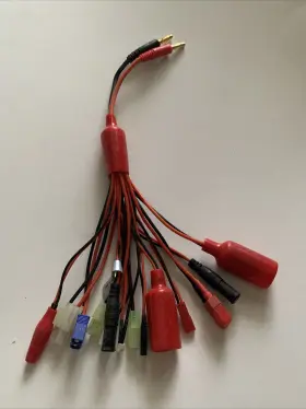 Sdy-0244 Slidelogy Multi Charging Cable/ Adaptor 4mm Banana Plug 14-in-1 Rc Car Tools