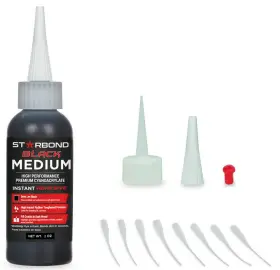 Ke-150 Starbond Sb-k2 2oz Black Medium Ca Cyanoacrylate Rc Tire Glue With Tips And Cap