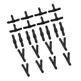 Strendier Gq22651ap24 Windshield Wiper Hose Connectors 24pcs Black Washer Tube Connector Adapter Ki