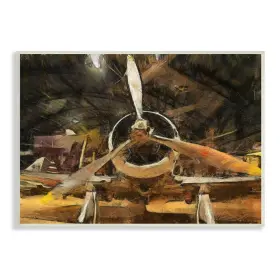 Stupell Industries 196216431841 Abstract Jet Plane Propeller Aircraft Hanger Scene Wall Plaque 19 X 13 Yellow