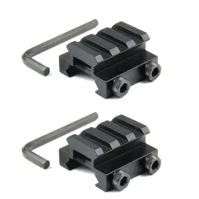 Tacfun 657228756969 2pcs Flat Top Half 1/2 Inch Mini Riser Block Mount 3 Slot Picatinny Rail