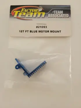 21093 Team Associated #21093 Blue Aluminum Finned Motor Mount 18t Fits Rc18/b/t/r/mt