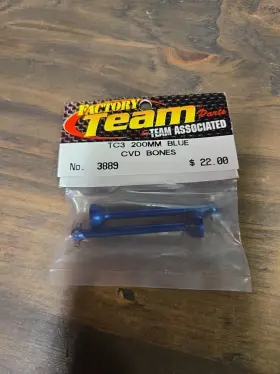 3889 Team Associated Vintage Tc3 200mm Blue Cvd Bones