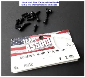 Rc10 Team Associated 6932 16pcs 4-40 X 5/16 Socket Head Cap Screw Rc Pan Car New