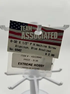 6942 Team Associated 8-32 X 1/2 Inch F.h. Machine Screw Aluminum Blue Anodized / #6942