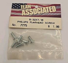 Team Associated 7775 8-32x7/16 Phillips Flathead Screw Rc10l
