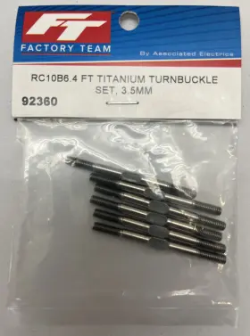 Rc10b6.4 Team Associated Asc92360 Ft Rc10b6.4/b6.4d 3.5mm Titanium Turnbuckle Set 6