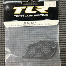 Team Losi Racing Tlr332089 Carbon Motor Plate 3-gear Laydown 22 5.0