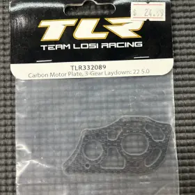 Tlr332089 Team Losi Racing Carbon Motor Plate 3-gear Laydown 22 5.0