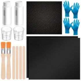 3336 Teenyyou 15 Pcs Carbon Fiber Repair Kit With 3k 200g Plain Weave Black