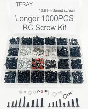 Teiray 707091429115 00pcs Universal Rc Screw Kit Assortment For 1/8-1/16 Scale Cars Trucks