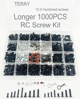 Teiray 707091429115 00pcs Universal Rc Screw Kit Assortment For 1/8-1/16 Scale Cars Trucks