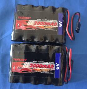 Tenergy 11106 2 Packtenergy Nimh Receiver Rx Rechargeable Battery Pack 6v 2000mah Rc Aircrafts