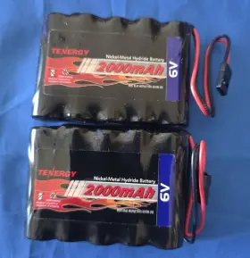 11106 Tenergy 2 Packtenergy Nimh Receiver Rx Rechargeable Battery Pack 6v 2000mah Rc Aircrafts
