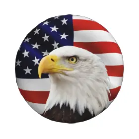 Eagle2 Tgkbrmea Spare Tire Cover For Rv Camper Trailer Bald Eagle With American Flag Weather