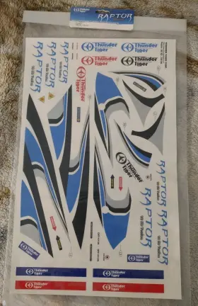 Pv0627 Thunder Tiger Raptor 90 Decal Set - Blue