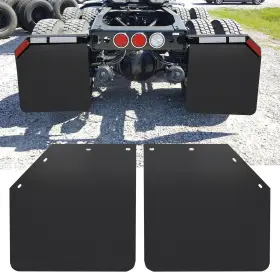 T29426 Tirol 24 Inch X Angled Mud Flaps For Semi Truck Black Heavy Duty Trailer
