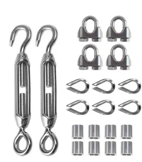 Taxihlls1-20 Tootaci 1/8 Turnbuckle Wire Tensioner Kit Stainless Steel Heav