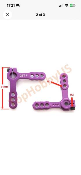 Tophobbyus Th007-01219 1pc Super Heavy Duty Double Futaba Servo Arm Horn 25t 90 Degree Rc Plane Us