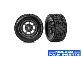 10473r Traxxas Dirt Oval Gray Front Wheels With Hoosier Tires 2