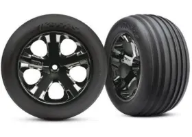 3771a Traxxas Tires And Wheels Assembled Glued 2.8ft All-star Black Chrome Wheel