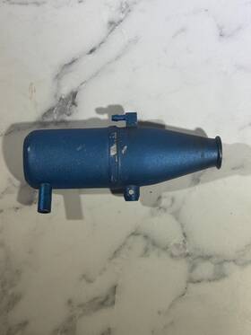 Traxxas 5342 Part #5342 Tuned Pipe Blue Anodized Dual Chamber With Fitting