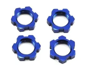Tra7758 Traxxas 7758 Blue Anodized 17mm Splined Serrated Wheel Nuts 4 Blue-anodized