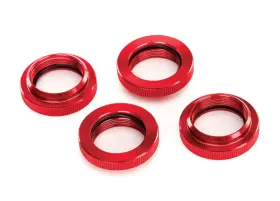 7767r Traxxas Red Aluminum Spring Retainer/adjusters 4 For Gtx Shocks X-maxx