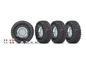 8166x Traxxas Part #8166x 1.9 Inch Chrome Wheels With Canyon Trail Tires And Caps 4