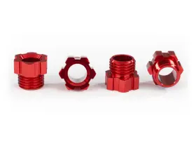 Trx-4 Traxxas 8886r Part #8886r Traxx Aluminum Stub Axle Nut Red-anodized 4