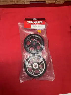Tra6479 Traxxas Front Tire And Wheel Set 2 Black Chrome Tra6479 Traxxas Front Tire And Wheel Set 2 Black Chrome