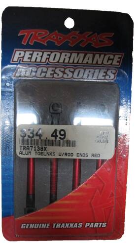 Traxxas Tra7138x Toe Links Aluminum Red-anodized 4 Assembled With Rod Ends And