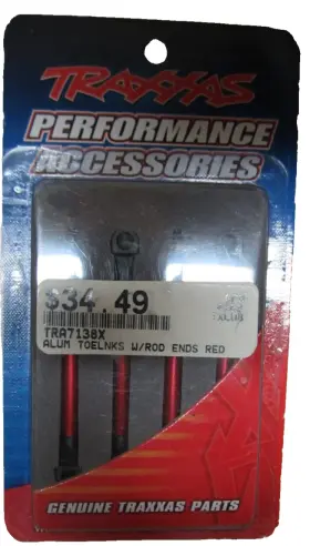 Tra7138x Traxxas Toe Links Aluminum Red-anodized 4 Assembled With Rod Ends And
