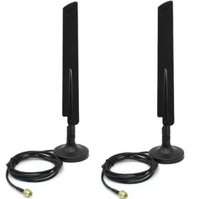 Treadalt-tec 710946490499 10dbi Dual Band 6e 6ghz 2.4ghz 5ghz Rp-sma Wifi Antennae With Extension Black