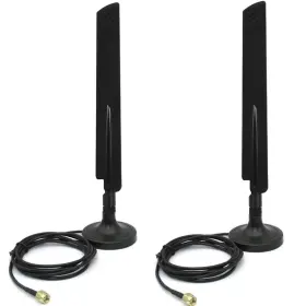 10dbi Treadalt-tec 710946490499 Dual Band 6e 6ghz 2.4ghz 5ghz Rp-sma Wifi Antennae With Extension Black