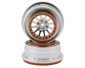 Treal Hobby Tlhtudr23 Type B Aluminum Beadlock Wheels For Traxxas Udr Orange/silver