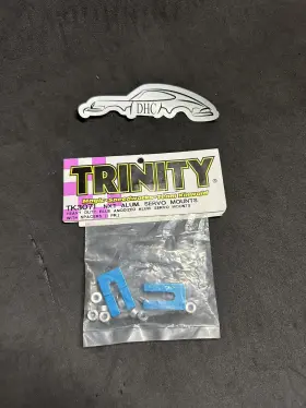 Tk3071 Trinity Vintage Rc Car Part # Hd Blue Aluminum Servo Mounts For Nxt