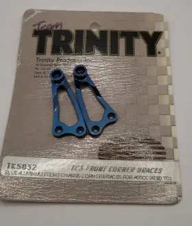 Tk5032 Trinity Front Corner Braces Blue Anodized Aluminum Team Associated Tc3 Rc