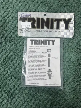 Tri30022 Trinity Rc 6mm Adjustable Body Mount Post Toppers Blue Anodized Aluminum Nos